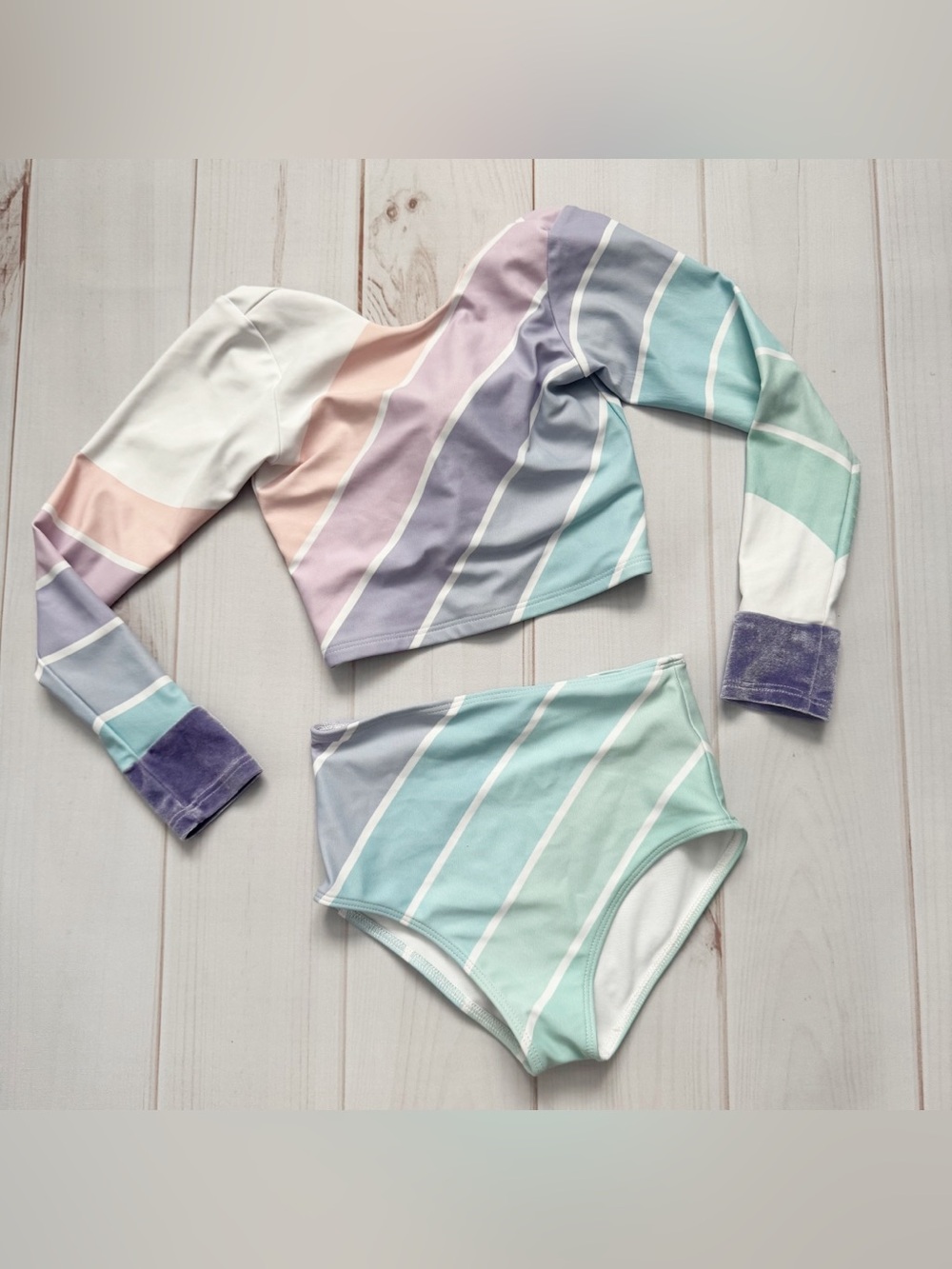 Saint Ida Minty Pastel Two Piece Rash Guard